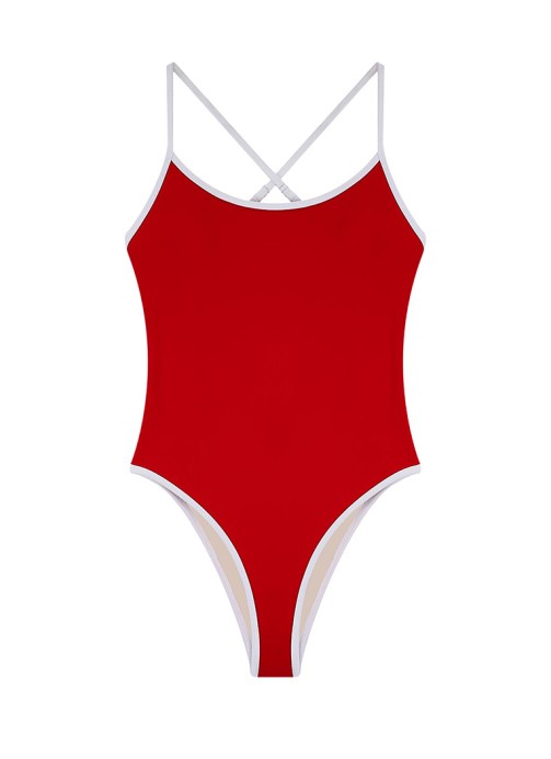 Yüzücü Kırmızı Beyaz Mayo